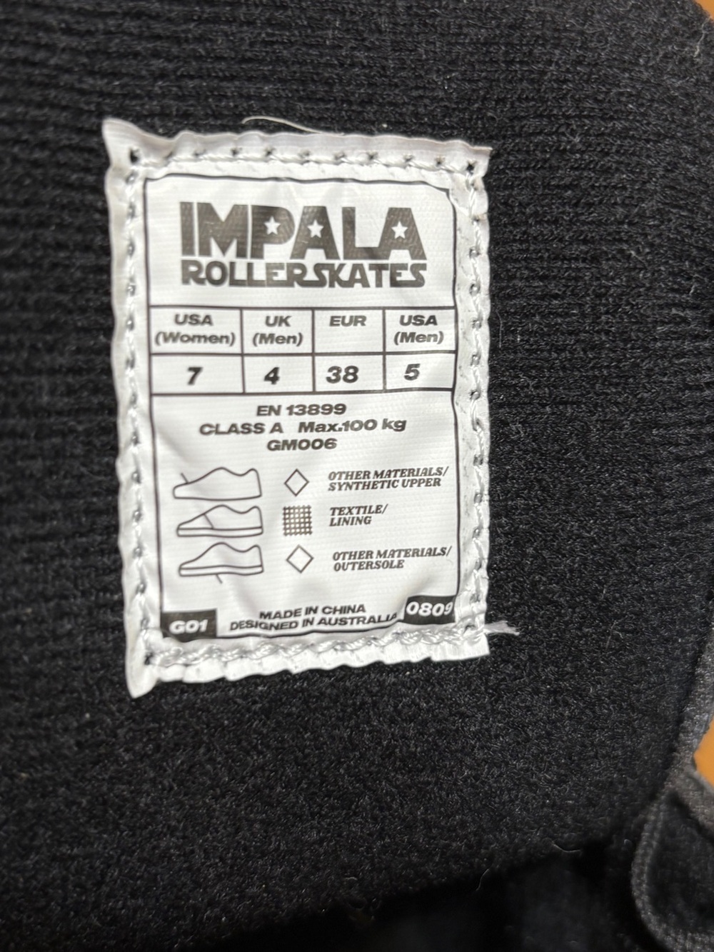 Impala Black Classic Quad Roller Skates Size 7 - Picture 4 of 8
